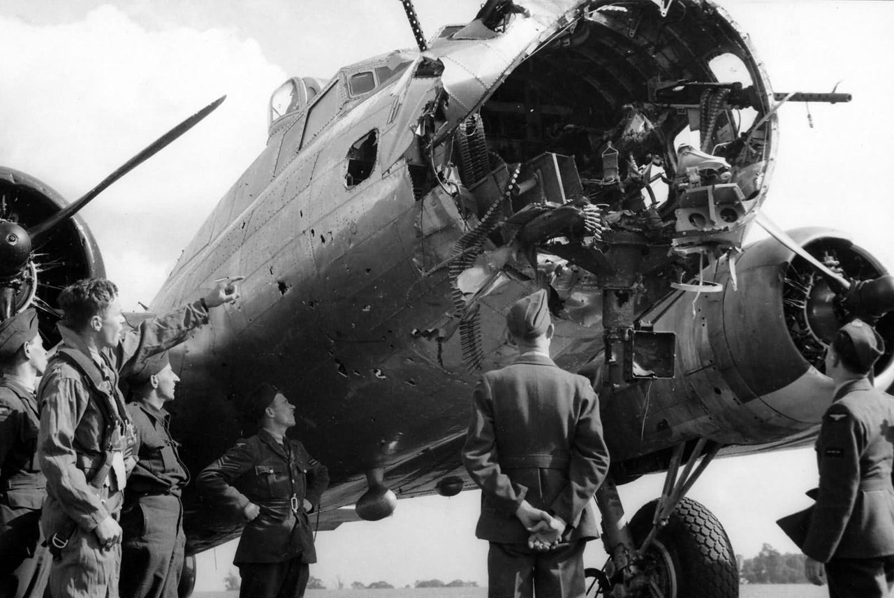 Battle Damage B 17 Bomber